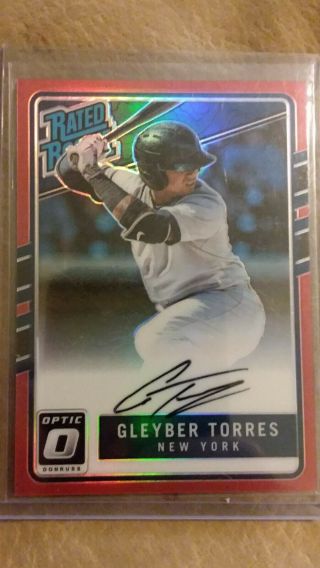 2017 Panini Donruss Optic Gleyber Torres Rc Rated Rookie Auto 33 /35