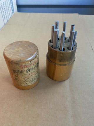 Vintage Starrett Punch Set S565 In Wood Case