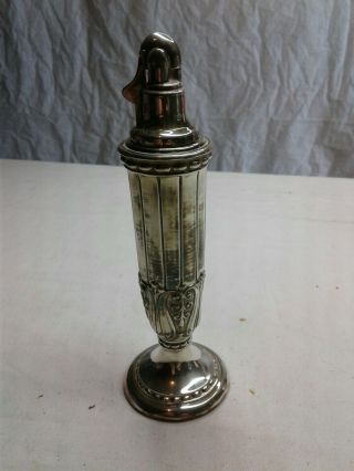 Vintage Silverplate Ronson " Juno " Tall Table Lighter