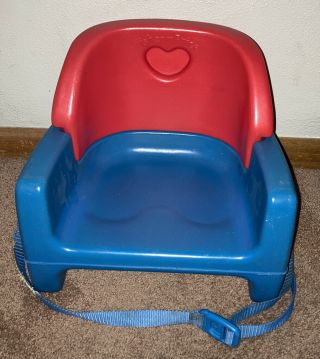 Fisher Price Grow With Me Booster Seat Chair Vintage 1990 Red Blue 9118 Vtg
