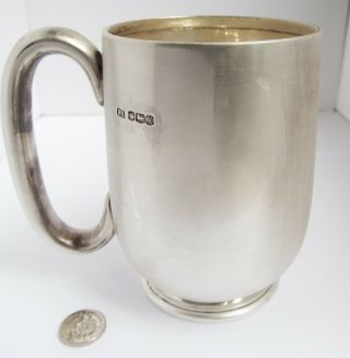 Lovely Large Heavy English Antique 1927 Solid Sterling Silver Pint Tankard