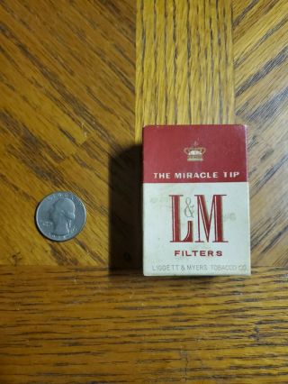 Nib Box Vintage Continental L&m Cigarette Advertisement Lighter