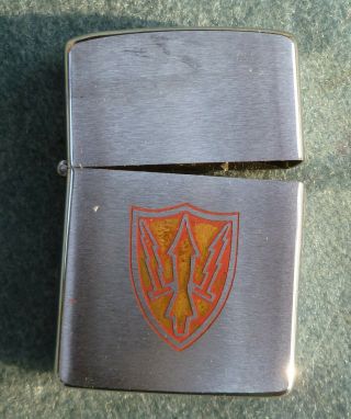 1962 Zippo Lighter Case Plated Brass 2517191 Vintage Us Army Missile Command