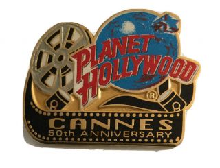 Vintage Planet Hollywood Cannes Film Festival 50 Yr.  Anniversary Pin Pinback
