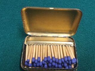 BRYANT & MAY ANTIQUE MATCH HOLDER Shooting Sports Tin Litho Complete 3
