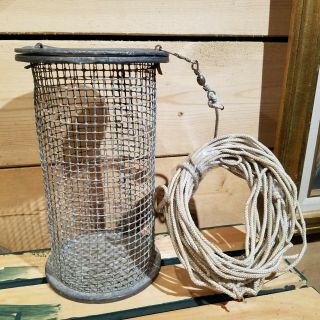 Vintage Metal Cage Chum Pot Bait - Swanky Barn