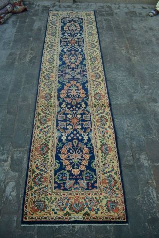 F0 Vintage Handmade Tribal Kazak Oriental Hallway Woolen Rug Runner 2 