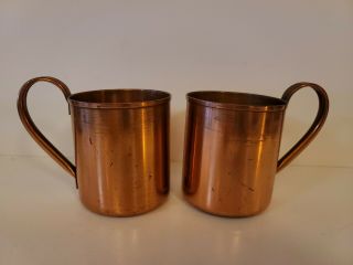 Vtg 1950 Coventry Crafts Solid Copper Moscow Mule Mugs Set Of 2 Chicago