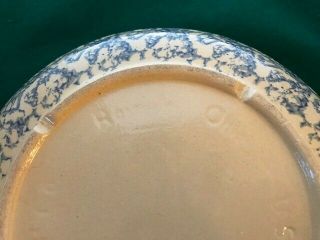 Vintage Roseville Pottery Spongeware Pasta Bowl 12 inch Stoneware RRP USA 2
