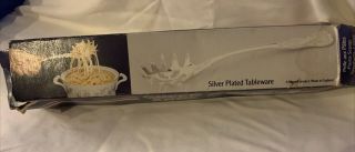 Vintage Silver Plated Queen Anne Spaghetti Pasta Scoop Boxed