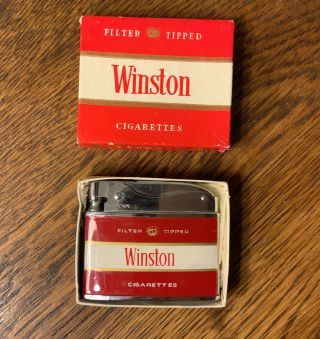 Rare Vintage Winston Cigarette Lighter With Box And Tissue