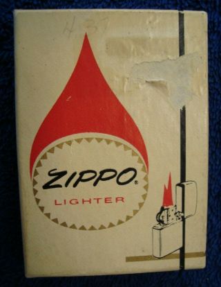 1967 - 1976 Zippo Lighter Box For A 200 Brush Finish Lighter - Box Only