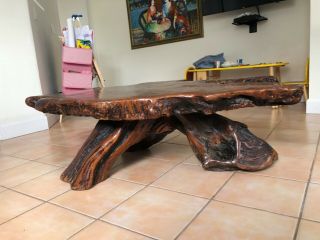 Handcrafted California Redwood Coffee Table 4