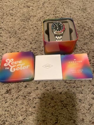 Fossil Limited Edition Love In Color Pride Watch Rainbow Stainless Steel Le1108