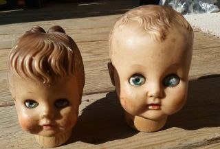 Rare Vintage Ee - Gee Doll Rubber Vinyl Head Eyes Open And Shut Girl Boy Wood Neck