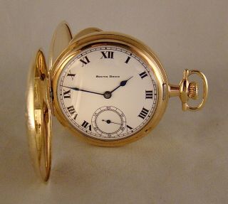 102 Years Old South Bend " 204 " 14k Gold Filled Hunter Case 16s Pocket Watch