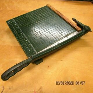 Vintage Premier Brand Photo Materials Co.  Paper Cutter 11x11 " Guillotine Style
