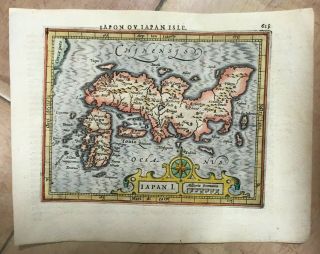 Japan 1613 Mercator Hondius Atlas Minor Unusual Antique Map