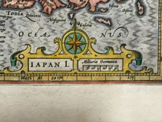 JAPAN 1613 MERCATOR HONDIUS ATLAS MINOR UNUSUAL ANTIQUE MAP 2