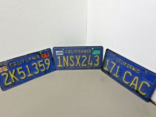 4 Vintage California License Plates Circa 1995 - 1996