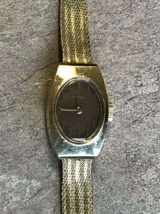 Vintage Seiko 11 - 7039 Lady 17 Jewel Gold Tone Hand - Winding Mechanical Watch Bina