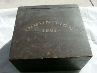 Antique Civil War Era 1861 Wood Ammunition Box Marked Wm.  Benj Phelps