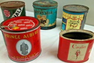 Pipe Tobacco Tins:bond Street,  Cavalier,  Half And Half,  Prince Albert,  Kentucky Club