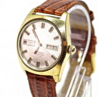1970 TISSOT Seastar T12 Date/Day,  Swiss 21 - J Automatic Watch,  Silver Dial,  RARE 2