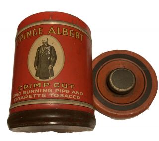 Vintage Prince Albert Crimp Cut Cigarette Tobacco Round Tin Can