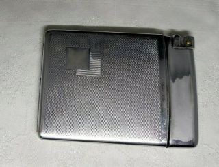VINTAGE Royal Case - Lite Art Deco Silver Plate Cigarette Case W/ Built In Lighter 2
