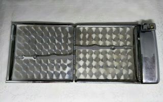 VINTAGE Royal Case - Lite Art Deco Silver Plate Cigarette Case W/ Built In Lighter 3