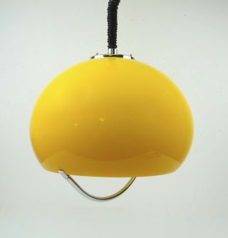 Italian Mid Century Vtg Pop Art Yellow Ceiling Lamp By Harvey Guzzini