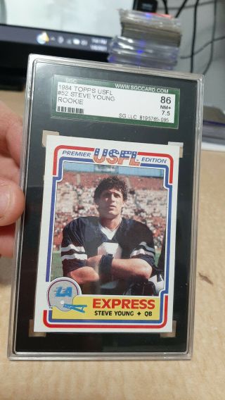 1984 Topps Usfl Steve Young Rc 72 Sgc 86 Nm,  7.  5