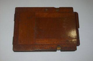 Vintage 12x16cm Large Format Half Plate Mahogany Wood Film Plate Holder