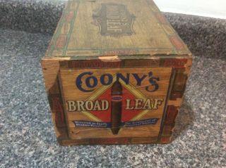 Antique Wood Cigar Box Cooley’s Broadleaf Tobacco Ft Wayne,  Indiana