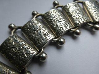 Antique Victorian sterling silver floral collar book chain necklace 109g heavy 3