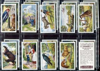 Tobacco Card Set,  Gallaher,  Aesop Fables,  Folklore,  Mythical,  1931