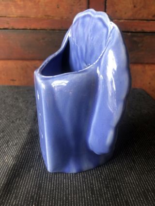 Vintage McCoy Pottery Blue Peacock Wall Pocket EXC 3