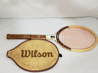 Wilson Chris Evert Autograph Vintage Wood Tennis Racket 4 1/2 Light Grip U.  S.  A.