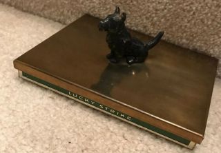 Vintage Tindeco Lucky Strike Metal Cigarette Case With Scottie Handle