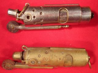 2 Vintage Brass & Silver Military Trench Cigarette Lighters Ww Ii