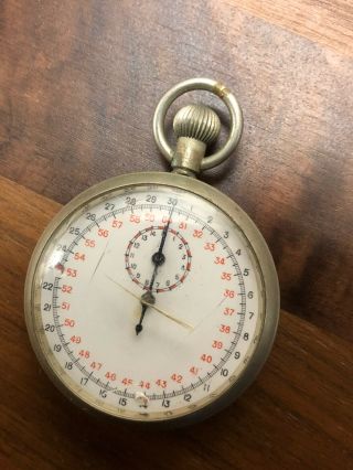 (425) Vintage Military Pocket Stop Watch - T.  P 1/10