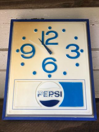 Vintage Pepsi Light Up Clock Advertising Sign