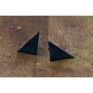 Vtg 60s Handmade Offset Triangle Cufflinks Enamel Over Copper Mod Mid - Century