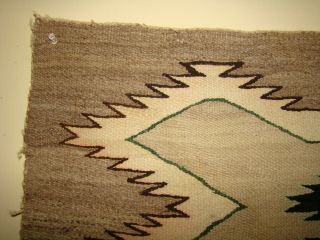 Antique Navajo Child Blanket Native American Weaving,  Rug,  Green Outline 4