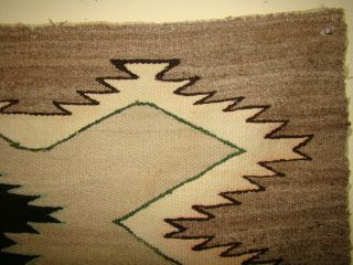 Antique Navajo Child Blanket Native American Weaving,  Rug,  Green Outline 5