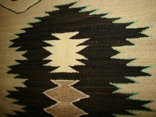 Antique Navajo Child Blanket Native American Weaving,  Rug,  Green Outline 6