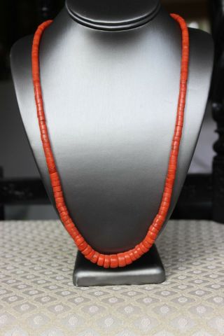 63gr Antique Coral Necklace Natural Undyed Beads 3