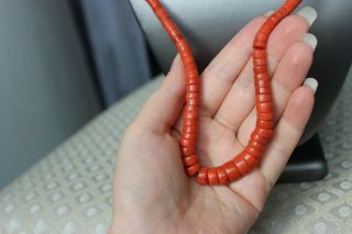 63gr Antique Coral Necklace Natural Undyed Beads 5