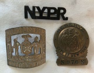 Antique City Of York Police Reserve Badges And Pin